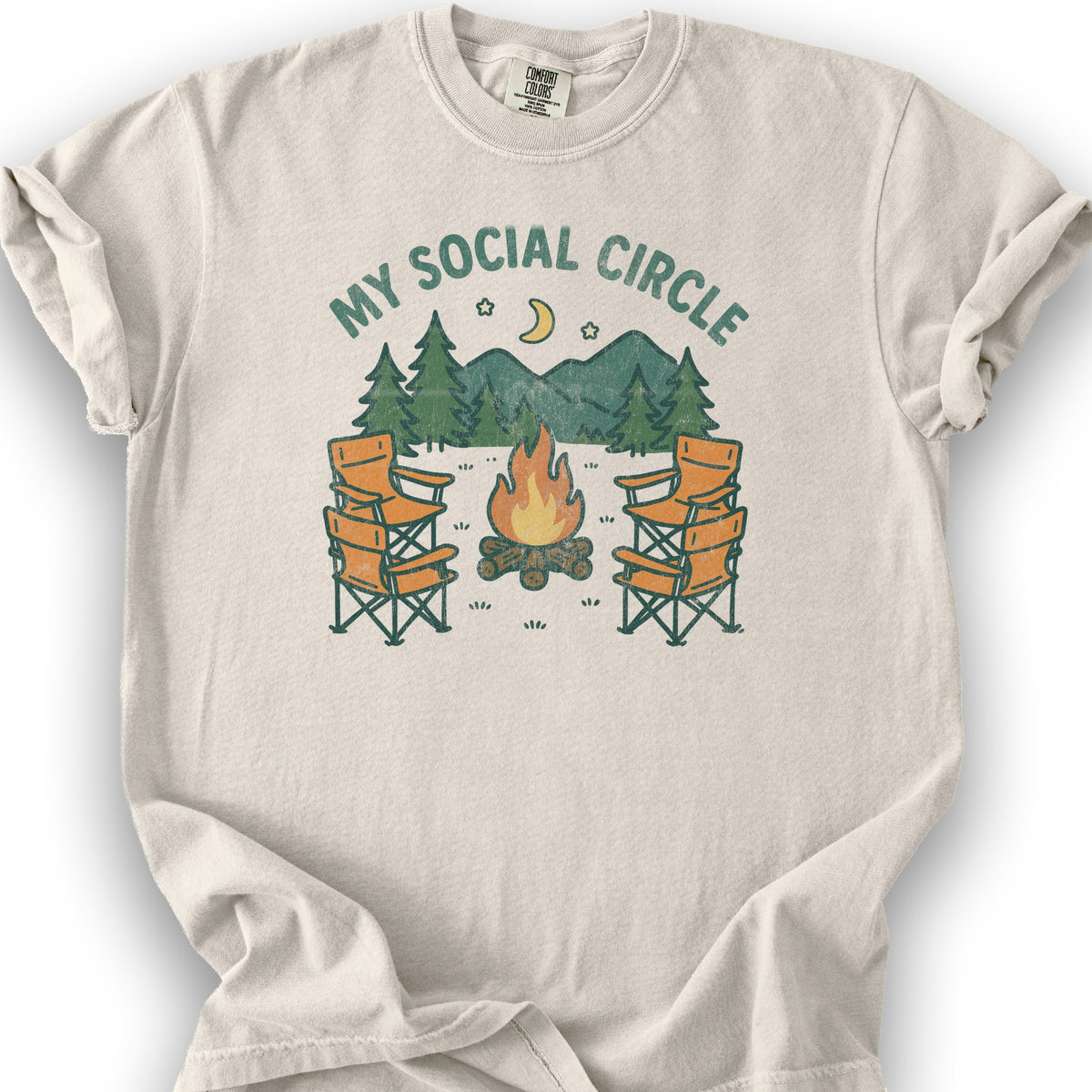 Camping "Social Circle" T-Shirt - Ivory