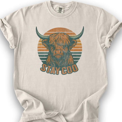 Highland Cow "Stay Coo" T-Shirt - Ivory