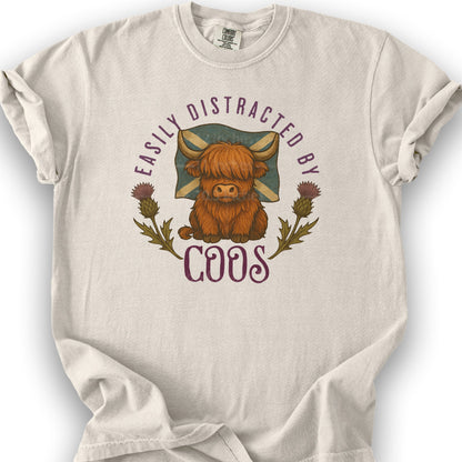 Easily Distracted By Coos T-Shirt - Ivory