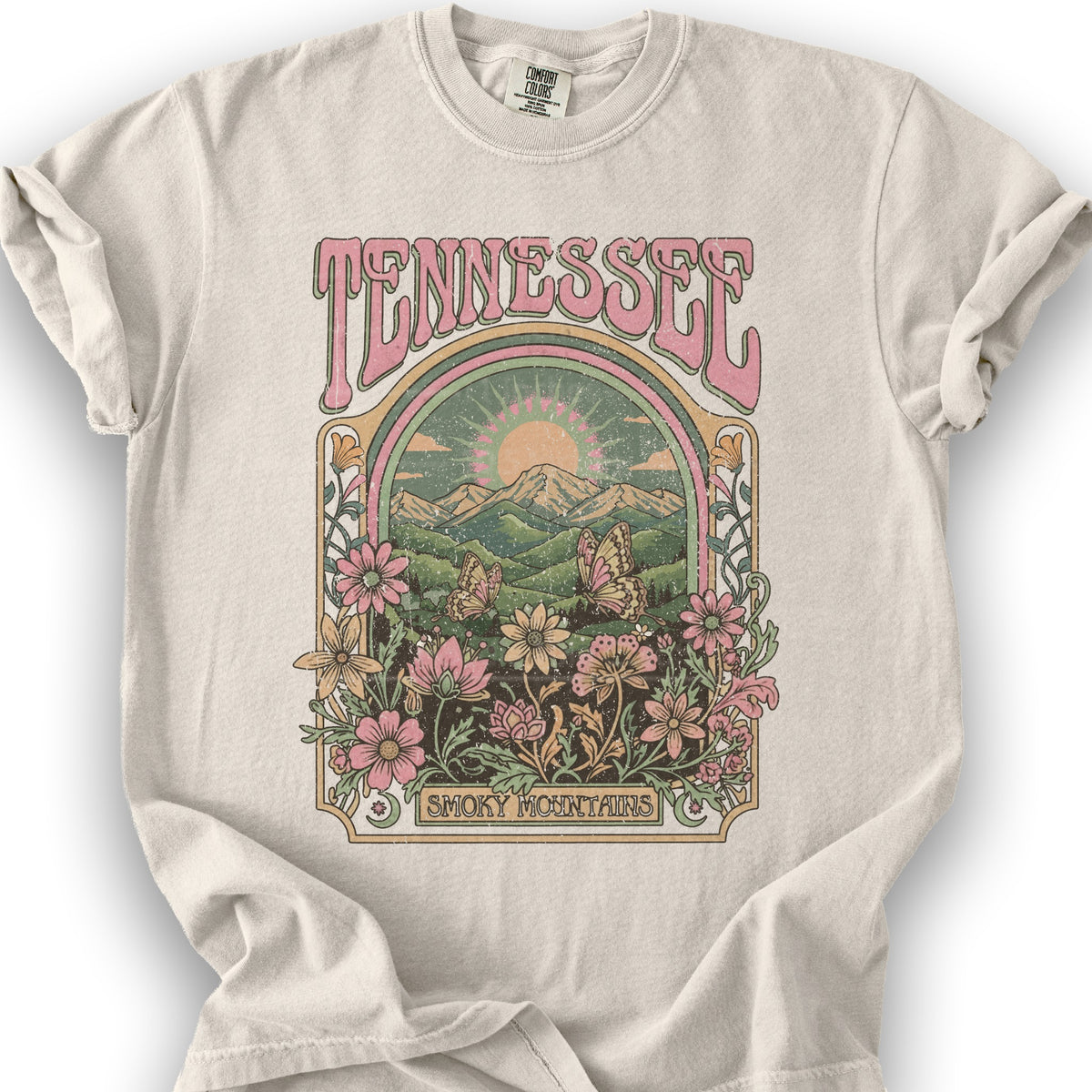 Tennessee Smoky Mountains Butterfly T-shirt - Ivory