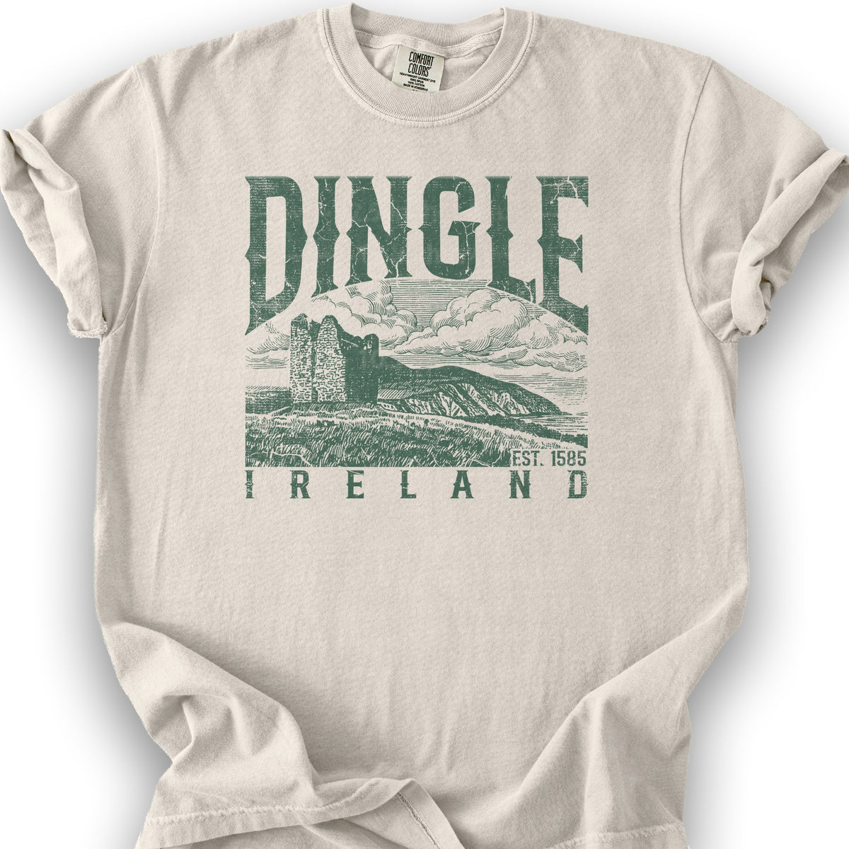 Dingle Ireland Vintage Print T-Shirt - Ivory