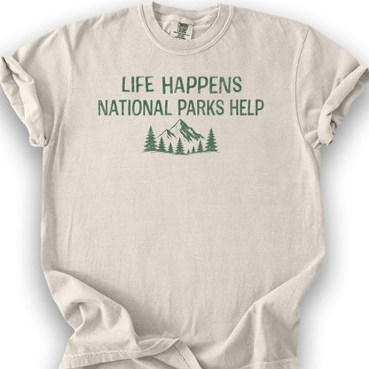Life Happens Parks Help T-Shirt - Ivory