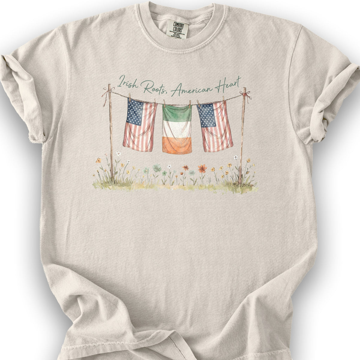 Irish Roots American Heart T-Shirt - Ivory