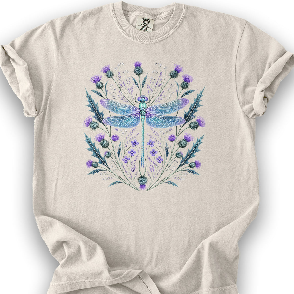 Dragonfly Thistle T-Shirt - Ivory