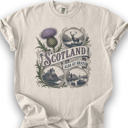 Scotland Vignettes T-Shirt - Ivory