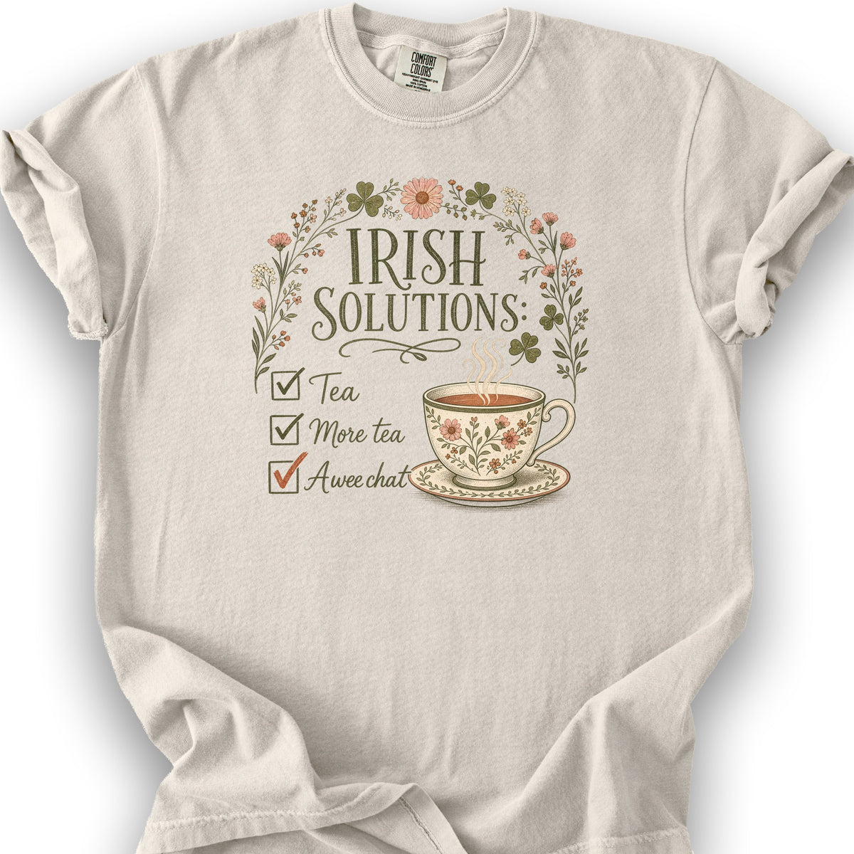 Irish Solutions Tea Cup T-Shirt - Ivory