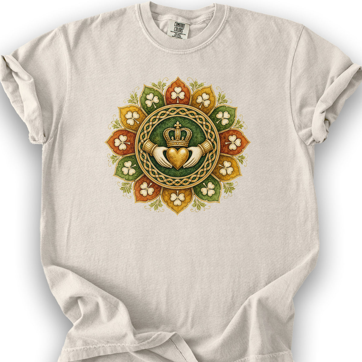 Claddagh Fall Mandala T-Shirt - Ivory