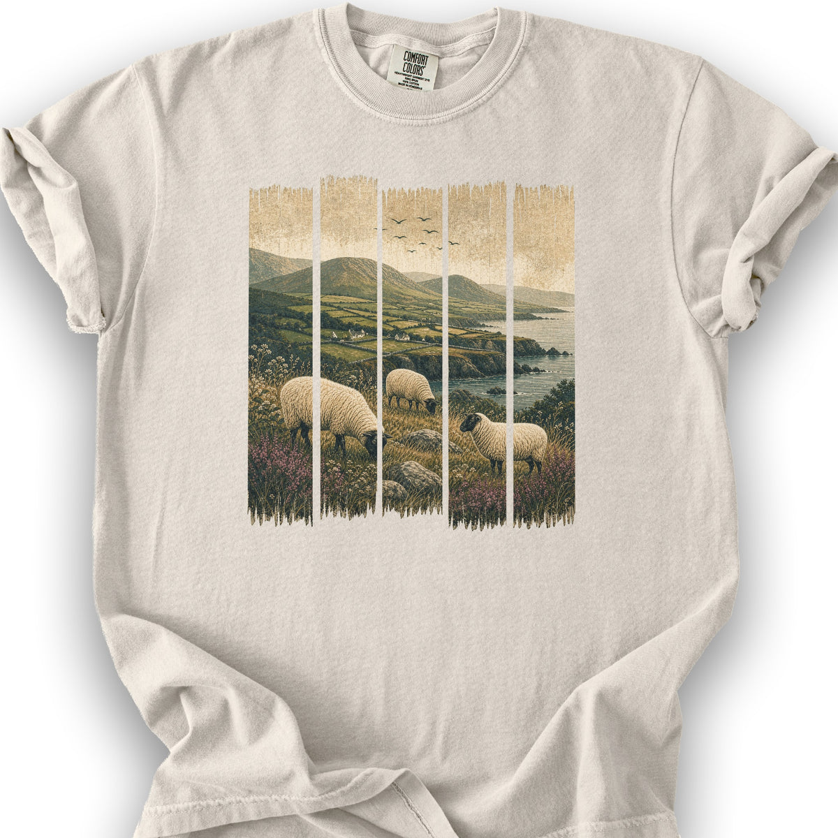 Ireland Sheep Panels T-Shirt - Ivory