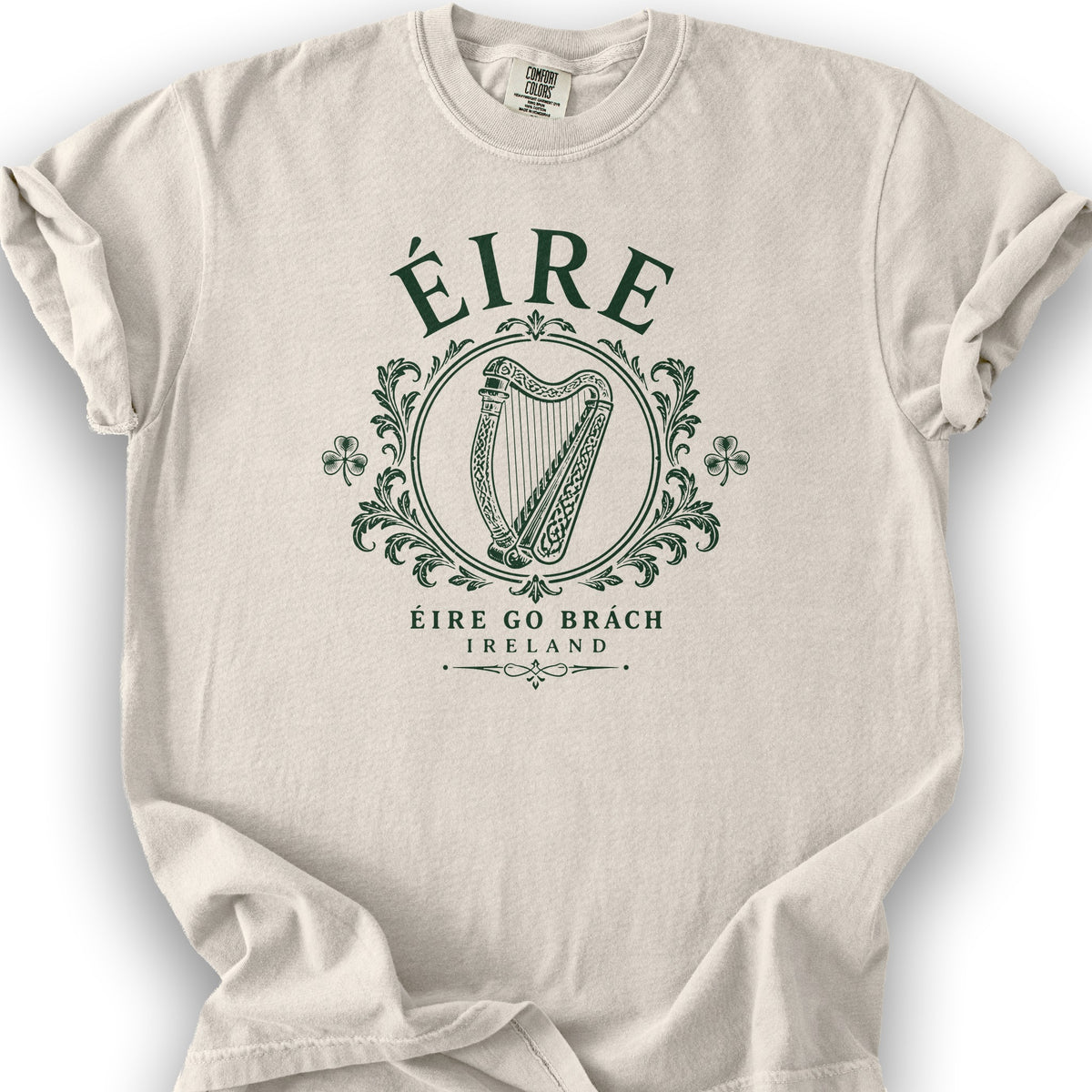 Éire Harp Laurels T-Shirt - Ivory