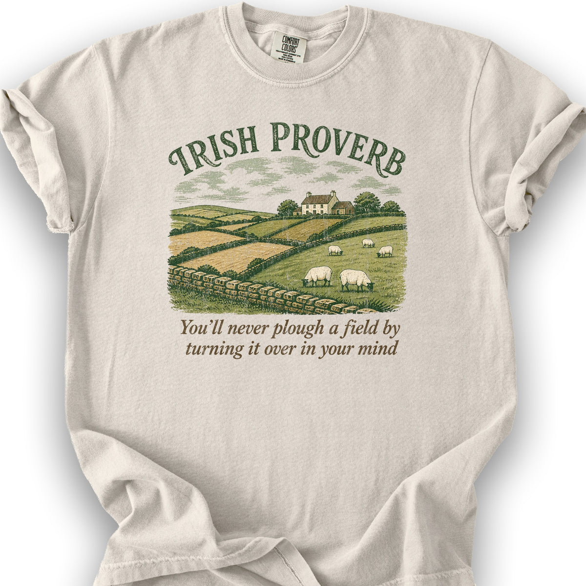 Plough Proverb T-Shirt - Ivory