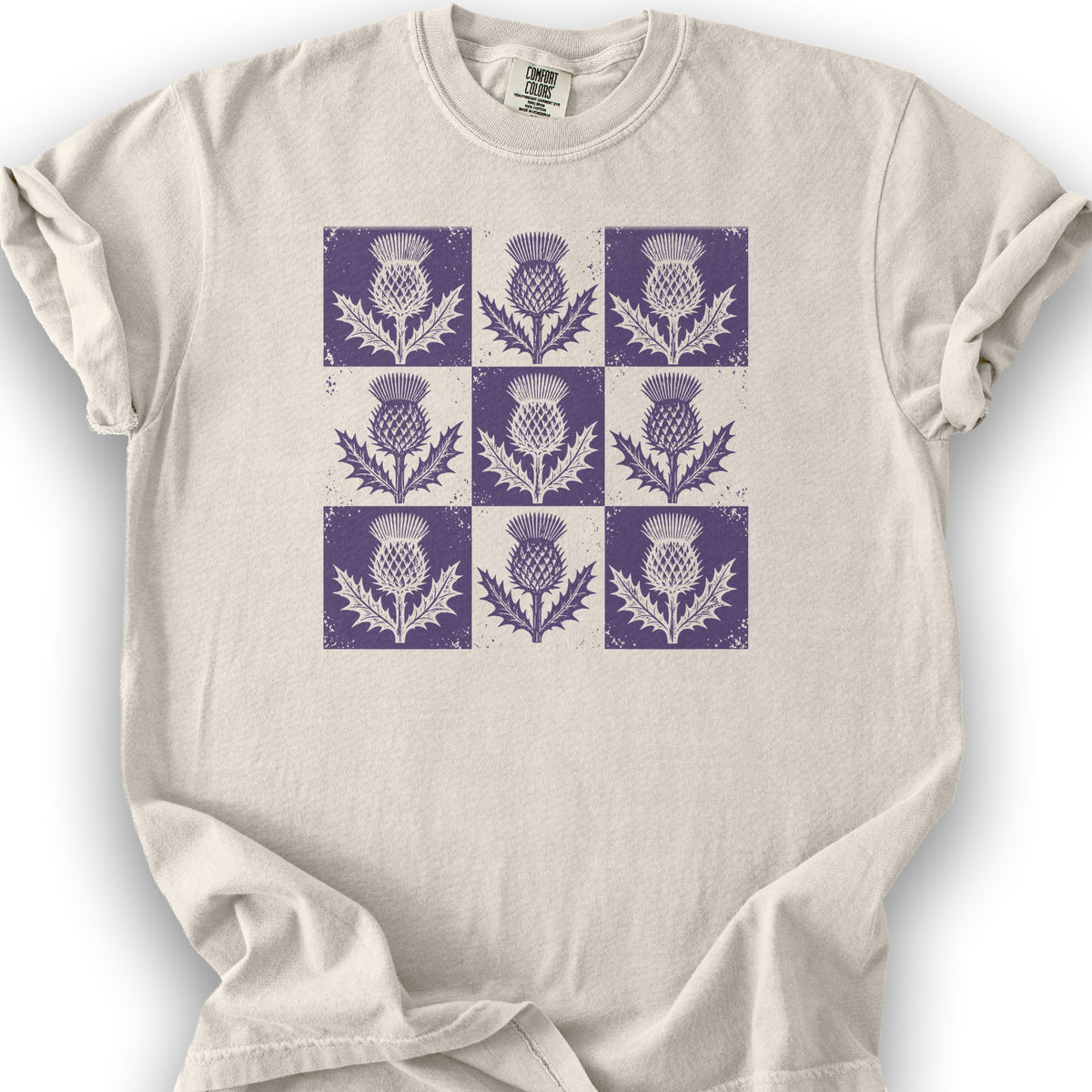Thistle Box Pattern T-Shirt - Ivory