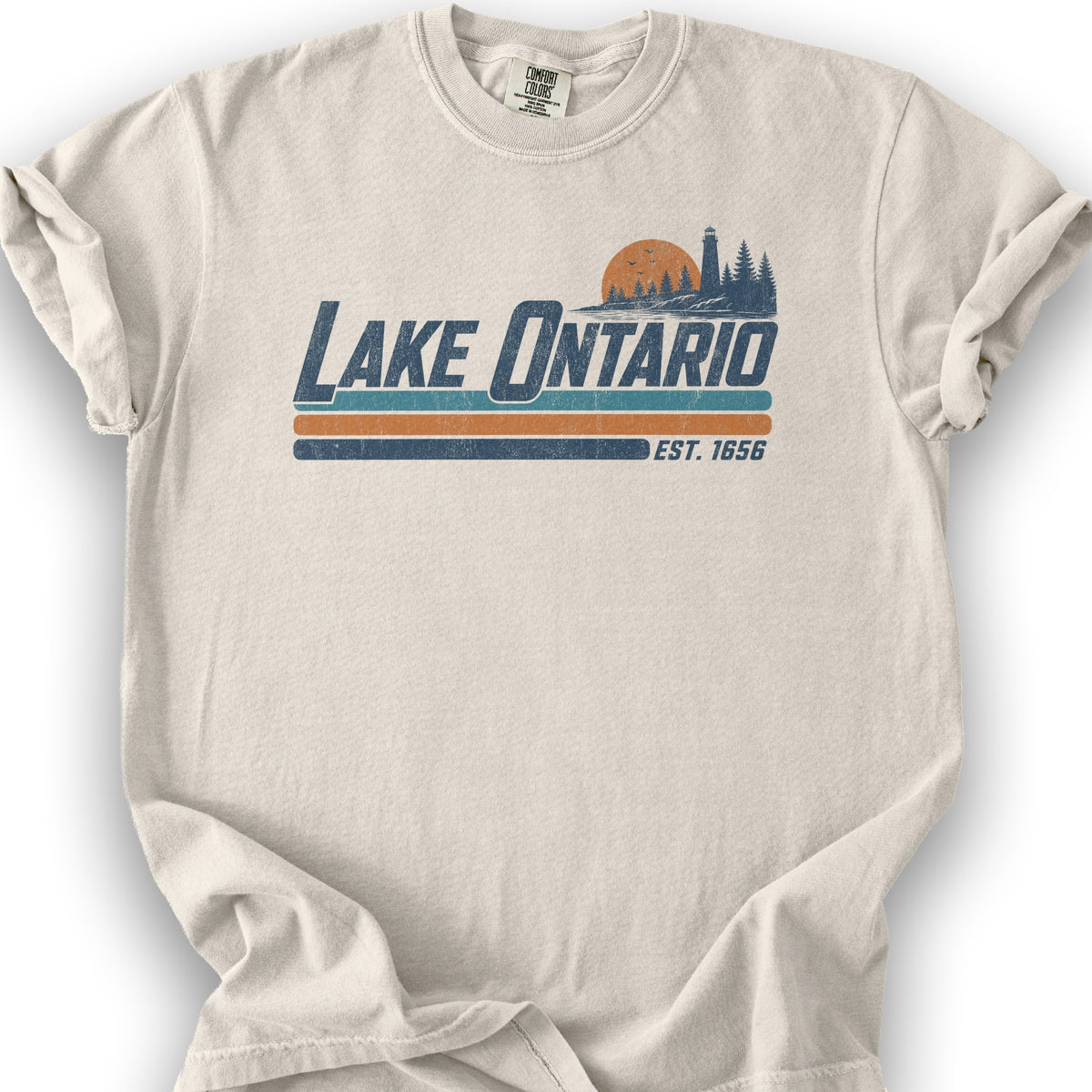 Bargain Bin Overstock! Lake Ontario Retro Stripe T-Shirt - Ivory
