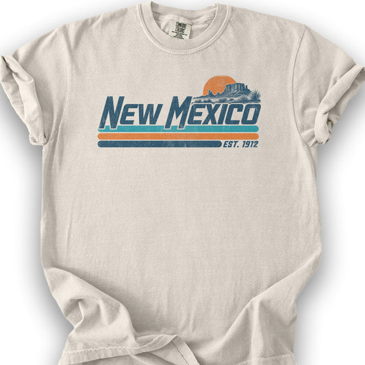 New Mexico Retro Stripe T-Shirt - Ivory