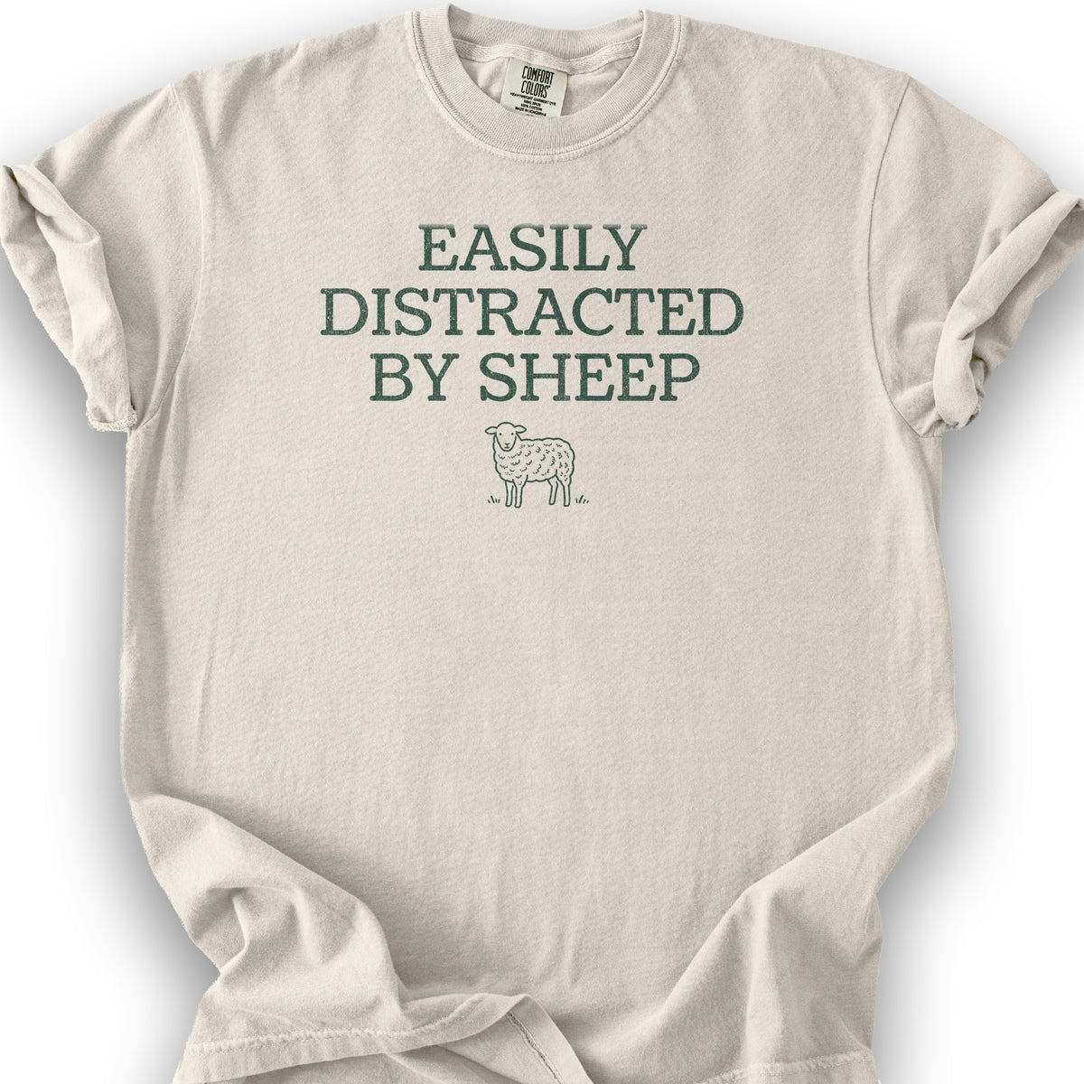 Easily Distracted By Sheep T-Shirt - Ivory
