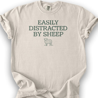 Easily Distracted By Sheep T-Shirt - Ivory