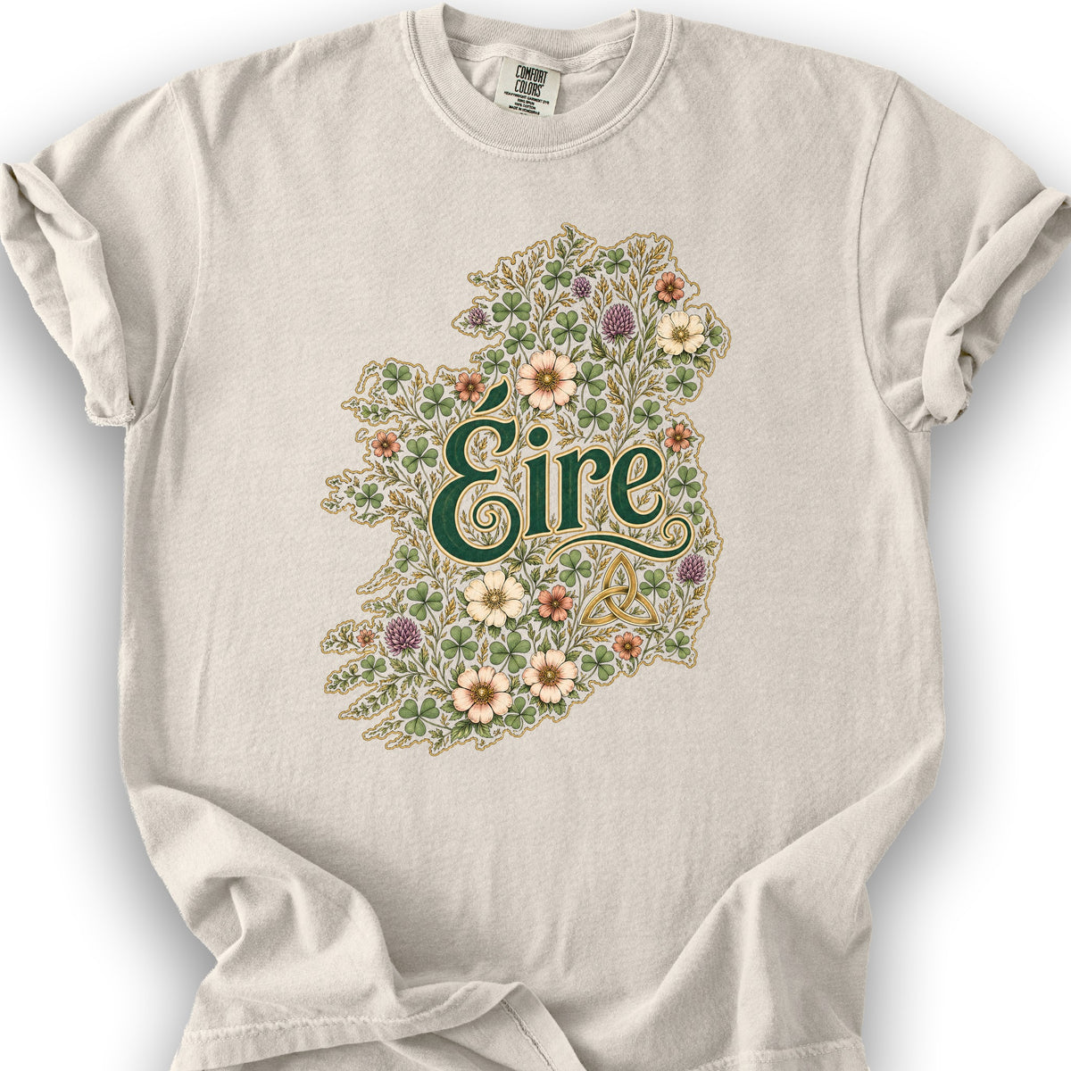 Éire Floral Map T-Shirt - Ivory