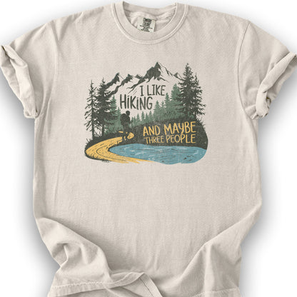 I Like Hiking and Maybe 3 People T-Shirt - Ivory