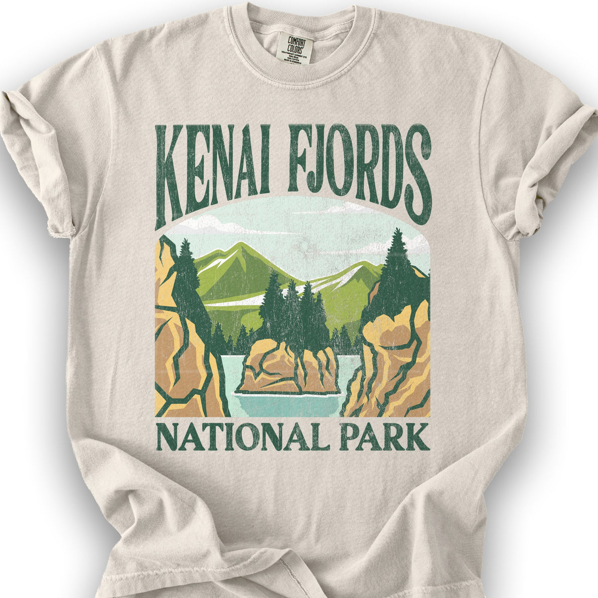 Kenai Fjords National Park "Big and Bold" T-Shirt - Ivory