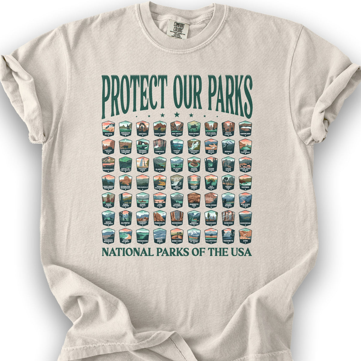 Protect Our Parks Badges T-Shirt - Ivory