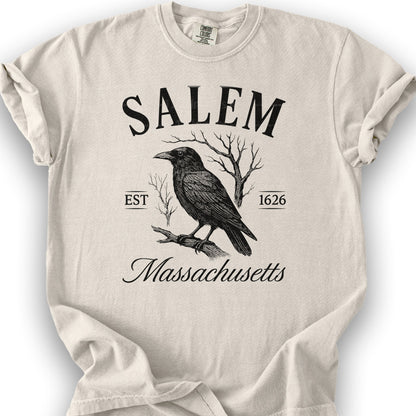 Salem Massachusetts Raven T-Shirt - Ivory
