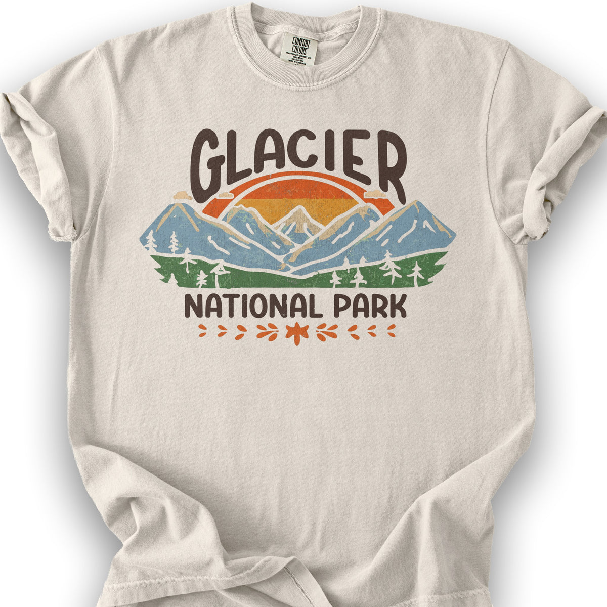 Glacier National Park "Sunny Mountains" T-Shirt - Ivory