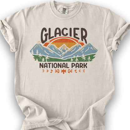 Glacier National Park "Sunny Mountains" T-Shirt - Ivory