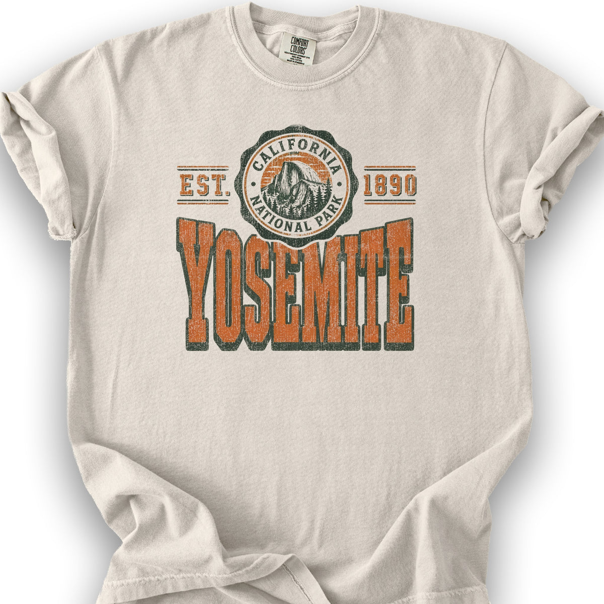 Yosemite Retro Scoop T-Shirt - Yosemite_Retro_Varisty_V01 - Ivory