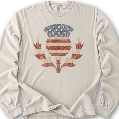 Vintage Flag Thistle Long Sleeve Shirt - Ivory