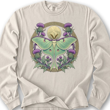 Thistle Luna Moth Long Sleeve Shirt - Ivory