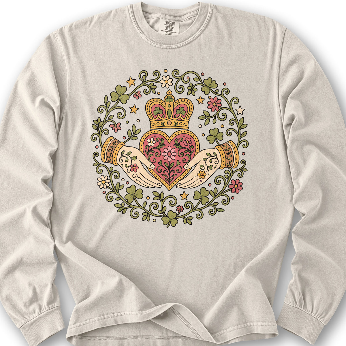 Claddagh Florals Long Sleeve Shirt - Ivory