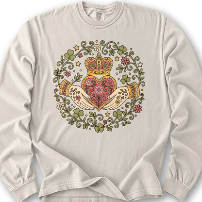 Claddagh Florals Long Sleeve Shirt - Ivory