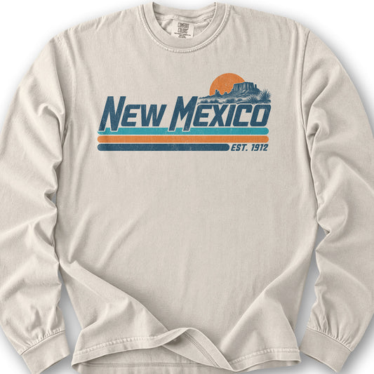 New Mexico Retro Stripe Long Sleeve Shirt - Ivory
