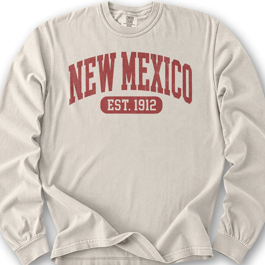 New Mexico Est 1912 Long Sleeve Shirt - Ivory