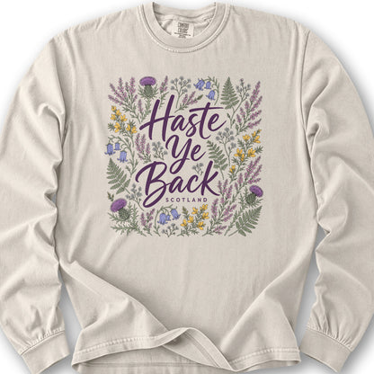 Haste Ye Back Scotland Long Sleeve Shirt - Ivory