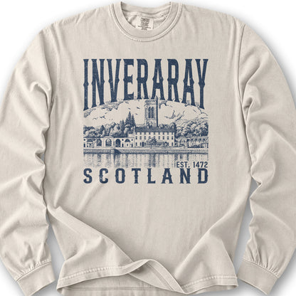 Inveraray Scotland Sketch Long Sleeve Shirt - Ivory