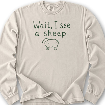 Wait I See A Sheep Long Sleeve Shirt - Ivory