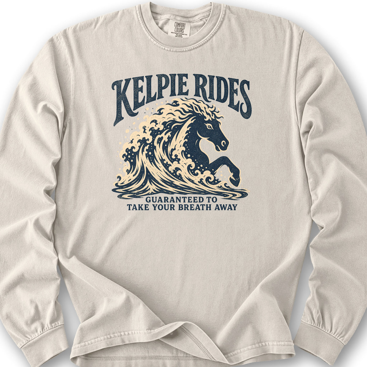 Kelpie Rides Retro Long Sleeve Shirt - Ivory