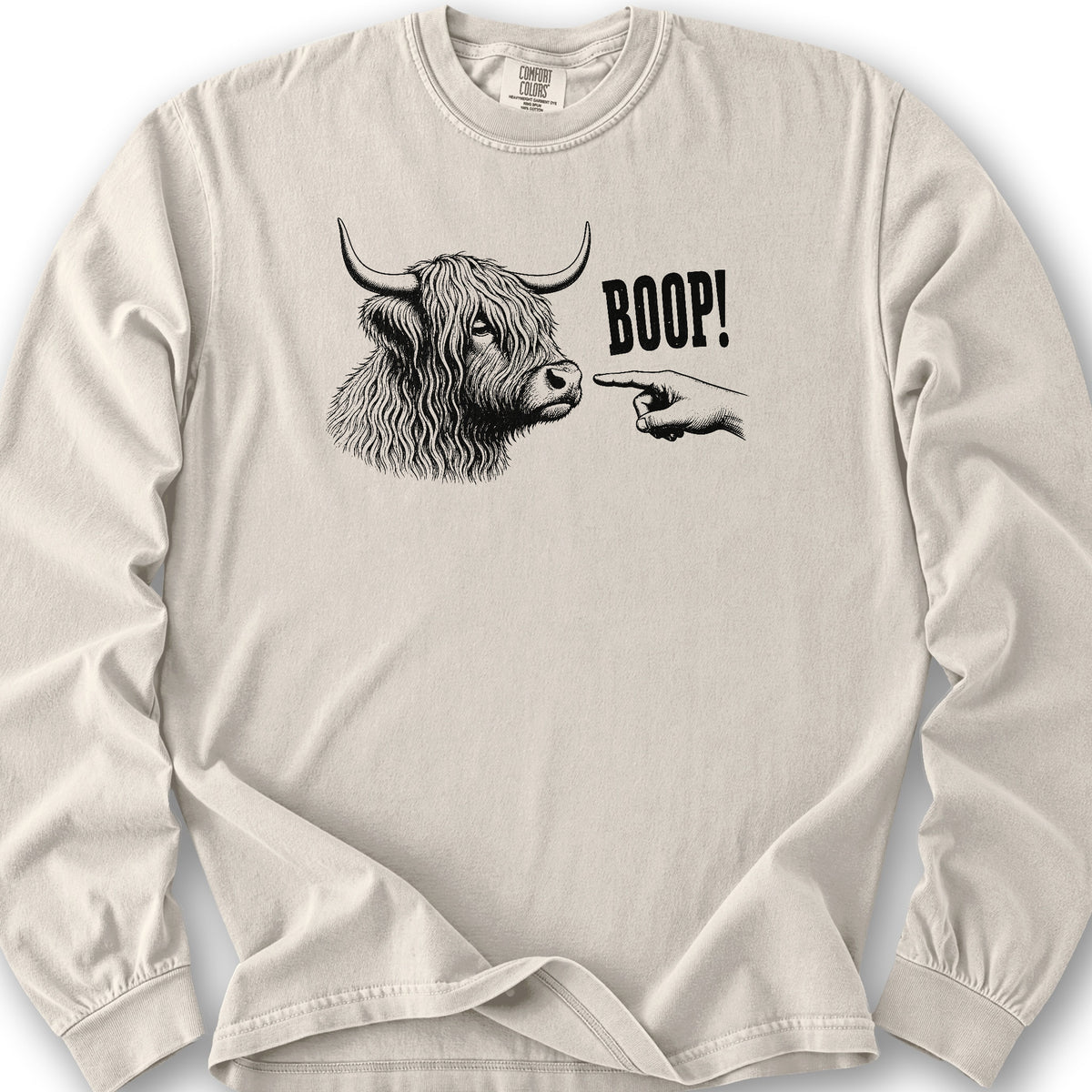 Boop Highland Coo Long Sleeve Shirt - Ivory