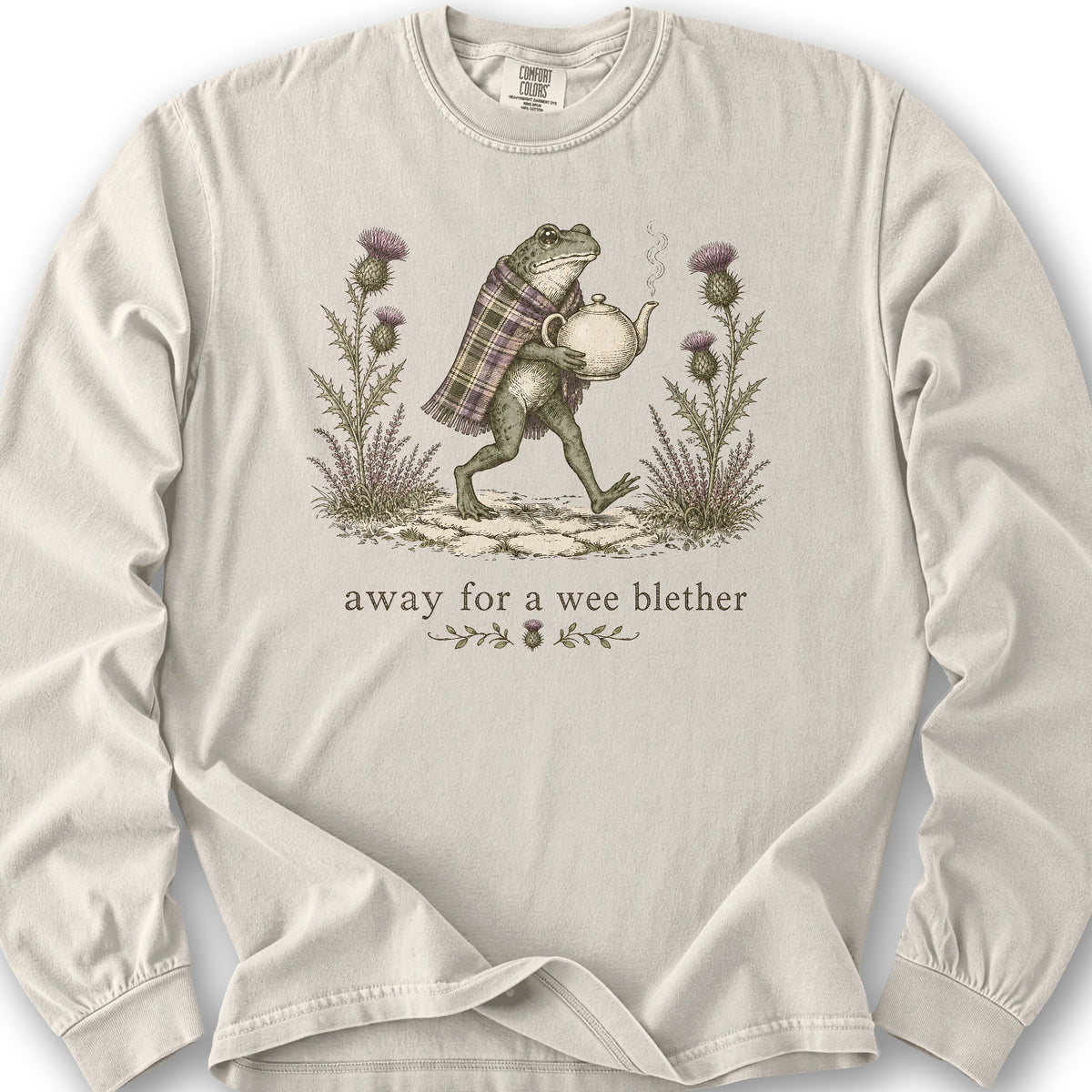 Wee Blether Frog Long Sleeve Shirt - Ivory