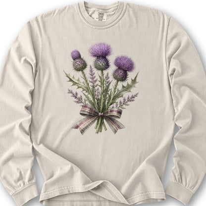 Thistle Bouquet Ribbon Long Sleeve Shirt - Ivory