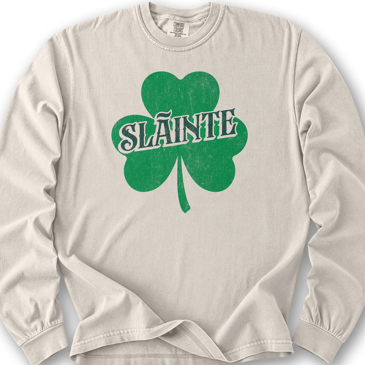 Sláinte Textured Shamrock Long Sleeve Shirt