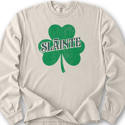 Sláinte Textured Shamrock Long Sleeve Shirt
