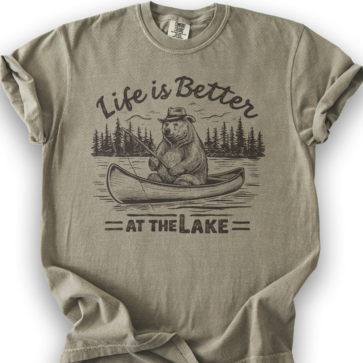 "Life is Better at the Lake" T-Shirt - Khaki