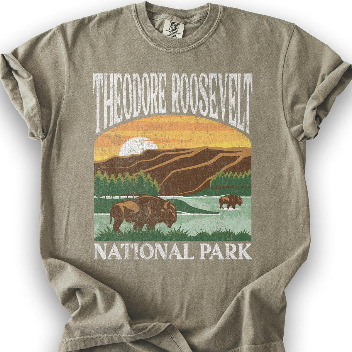 Theodore Roosevelt National Park "Big and Bold" T-Shirt - Khaki