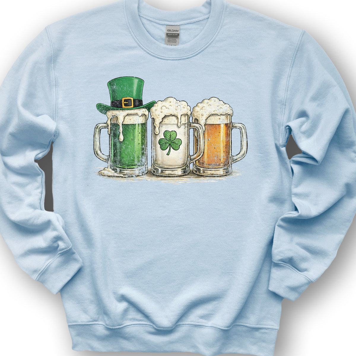 Irish Flag Mugs Sweatshirt - Light Blue