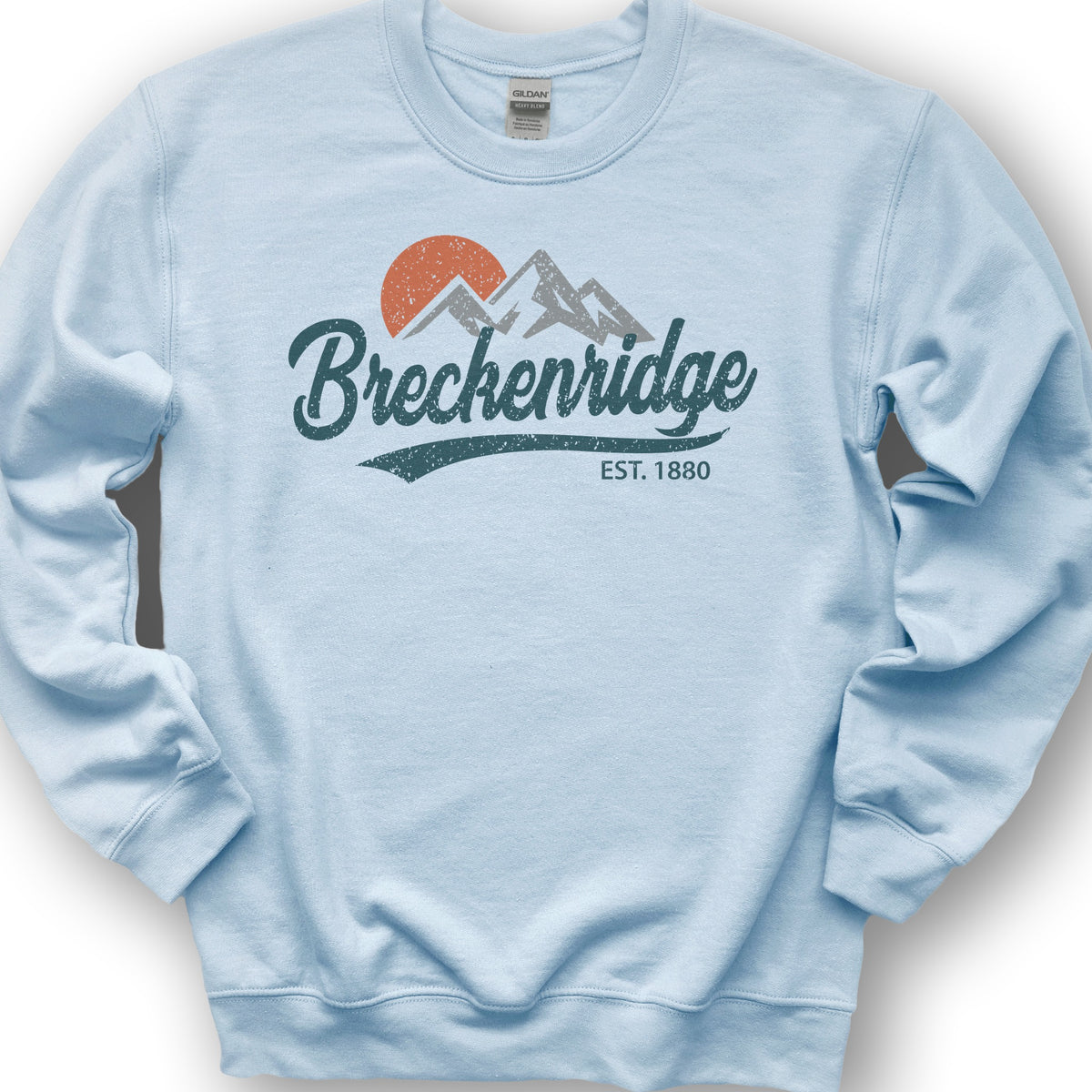 Breckenridge Vintage Script Sweatshirt - Light Blue