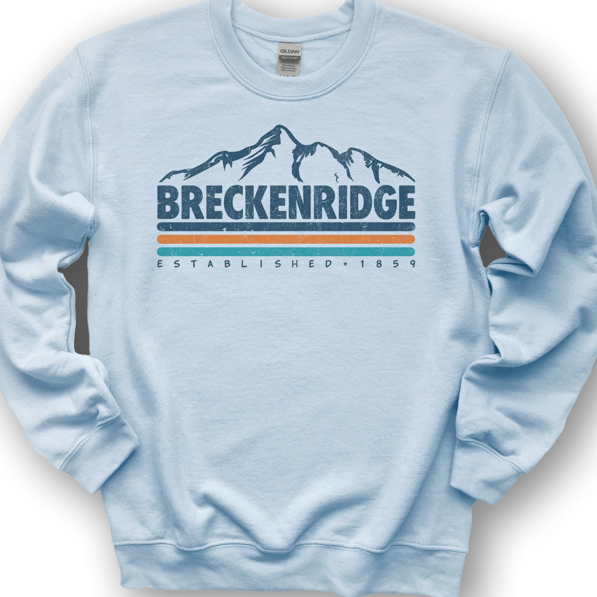 Breckenridge Retro Stripe Sweatshirt - Light Blue