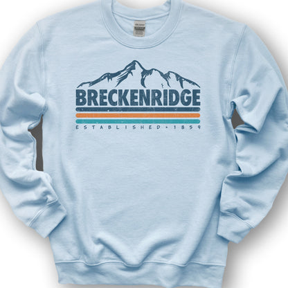 Breckenridge Retro Stripe Sweatshirt - Light Blue