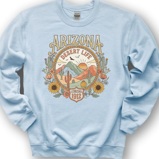 Arizona Desert Life Sweatshirt - Light Blue