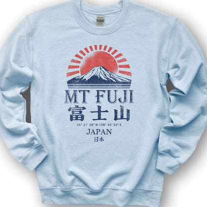 Mount Fuji Rising Sun Sweatshirt - Light Blue
